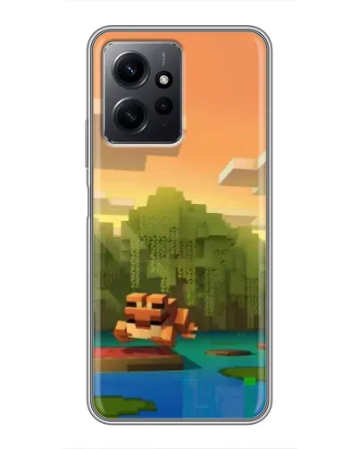 Чохол для Xiaomi Redmi Note 12 з картинкою «Майнкрафт захід сонця»