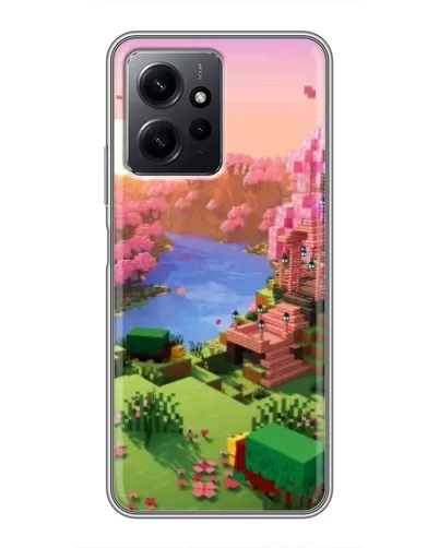 Чохол для Xiaomi Redmi Note 12 з картинкою «Рожеве дерево Minecraft»