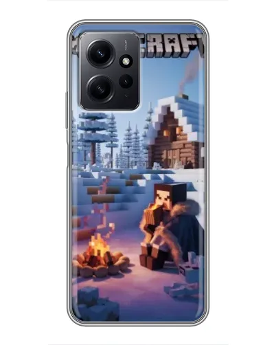 Чохол для Xiaomi Redmi Note 12 з картинкою «Зимовий Minecraft»