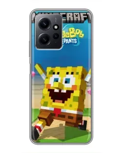 Чохол для Xiaomi Redmi Note 12 з картинкою «Губка Боб Minecraft»