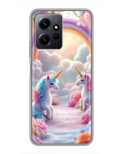 Чохол для Xiaomi Redmi Note 12 з картинкою «Веселка і єдинороги»
