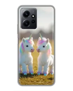 Чохол для Xiaomi Redmi Note 12 з картинкою «Пара єдинорогів»