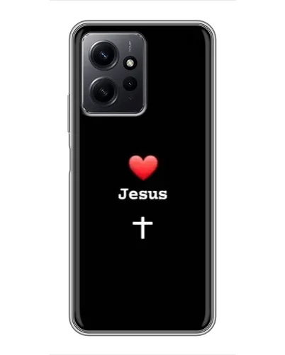 Чехол для Xiaomi Redmi Note 12 с картинкой «Сердце - Jesus»