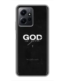 Чехол для Xiaomi Redmi Note 12 с картинкой «GOD — Бог над всем»