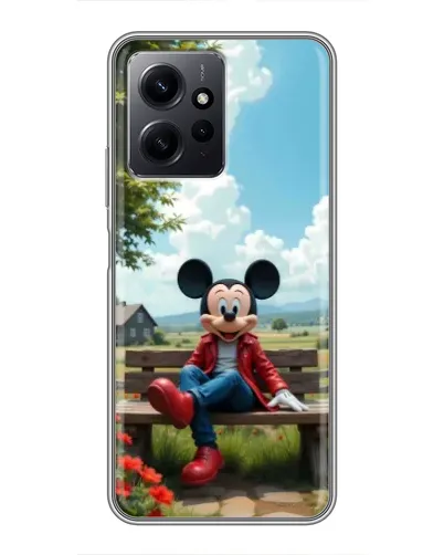 Чохол для Xiaomi Redmi Note 12 з картинкою «Міккі на лавці»