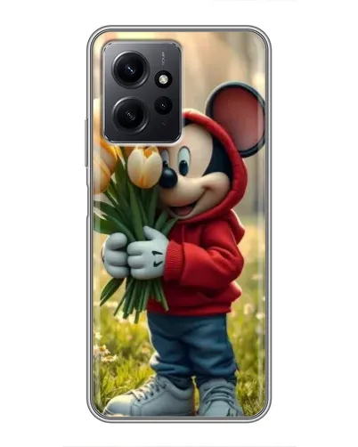 Чохол для Xiaomi Redmi Note 12 з картинкою «Міккі з тюльпанами»
