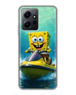 Чохол для Xiaomi Redmi Note 12 з картинкою «Спанч Боб на гідроциклі»
