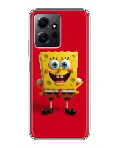 Чохол для Xiaomi Redmi Note 12 з картинкою «Спанч Боб на червоному»