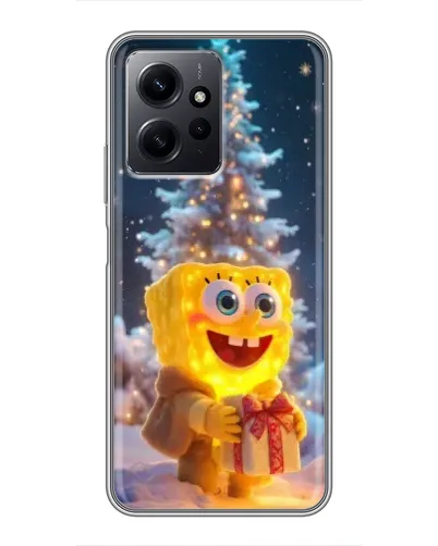 Чохол для Xiaomi Redmi Note 12 з картинкою «Різдвяний Спанч Боб»