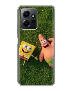 Чехол для Xiaomi Redmi Note 12 с картинкой «Друзья на лужайке»