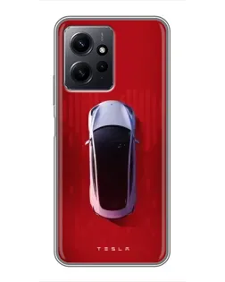Чохол для Xiaomi Redmi Note 12 з картинкою «Tesla Top View»
