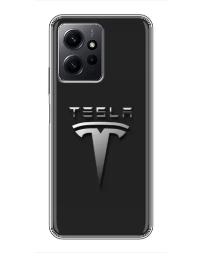 Чохол для Xiaomi Redmi Note 12 з картинкою «Сталевий логотип Tesla»