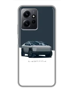 Чохол для Xiaomi Redmi Note 12 з картинкою «Сріблястий Cybertruck Tesla»