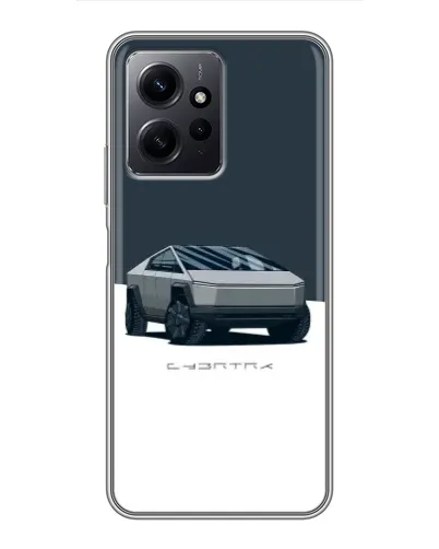 Чохол для Xiaomi Redmi Note 12 з картинкою «Сріблястий Cybertruck Tesla»