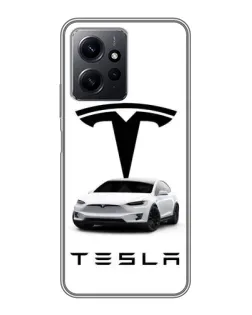 Чохол для Xiaomi Redmi Note 12 з картинкою «Tesla White Style»