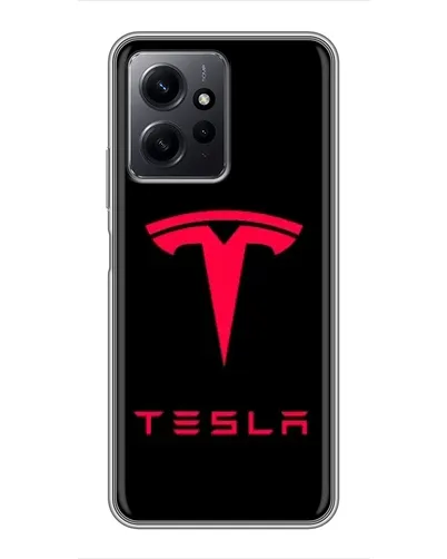Чохол для Xiaomi Redmi Note 12 з картинкою «Tesla Red Logo»
