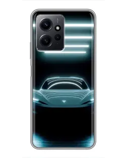 Чохол для Xiaomi Redmi Note 12 з картинкою «Tesla в неоні»