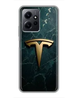 Чохол для Xiaomi Redmi Note 12 з картинкою «Мармурова Tesla Gold»