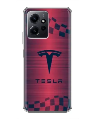 Чохол для Xiaomi Redmi Note 12 з картинкою «Тесла червоний карбон»