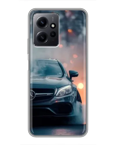 Чехол для Xiaomi Redmi Note 12 с картинкой «Mercedes — ночной город»