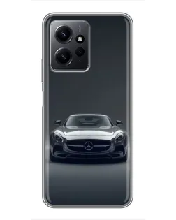 Чехол для Xiaomi Redmi Note 12 с картинкой «Mercedes на черном»
