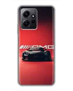 Чехол для Xiaomi Redmi Note 12 с картинкой «Mercedes AMG — красная линия»
