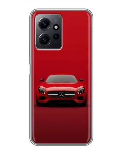 Чехол для Xiaomi Redmi Note 12 с картинкой «Красный Mercedes AMG»