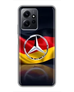 Чехол для Xiaomi Redmi Note 12 с картинкой «Mercedes — флаг Германии»
