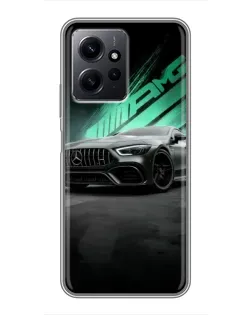 Чехол для Xiaomi Redmi Note 12 с картинкой «Темный Mercedes AMG»