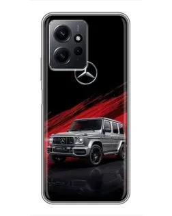 Чехол для Xiaomi Redmi Note 12 с картинкой «Mercedes G-Class красный»