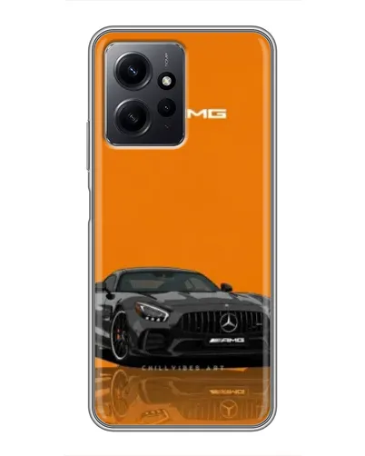 Чехол для Xiaomi Redmi Note 12 с картинкой «Оранжевый Mercedes AMG»