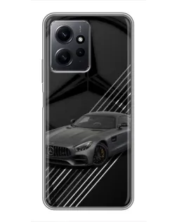 Чехол для Xiaomi Redmi Note 12 с картинкой «Mercedes AMG — графика»