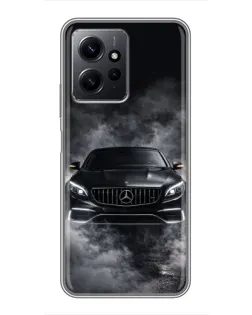 Чехол для Xiaomi Redmi Note 12 с картинкой «Mercedes в дыму»