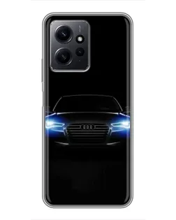 Чехол для Xiaomi Redmi Note 12 с картинкой «Audi в неоне»