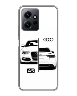 Чехол для Xiaomi Redmi Note 12 с картинкой «Audi — контрастный дизайн»