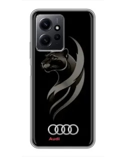 Чехол для Xiaomi Redmi Note 12 с картинкой «Графика — пантера и Audi»