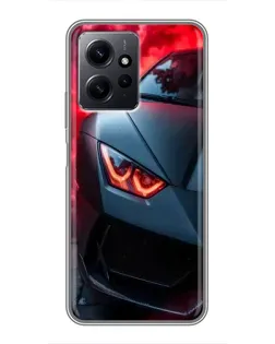 Чохол для Xiaomi Redmi Note 12 з картинкою «Lamborghini червоне сяйво»