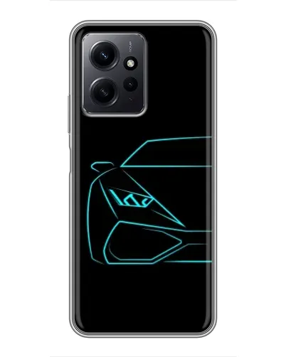 Чохол для Xiaomi Redmi Note 12 з картинкою «Блакитний силует Lamborghini»