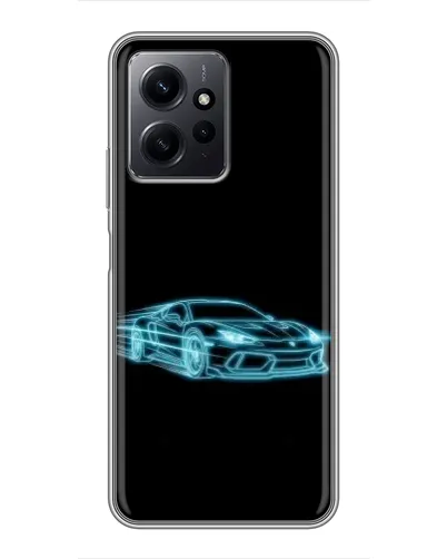 Чохол для Xiaomi Redmi Note 12 з картинкою «Неоновий контур Lamborghini»