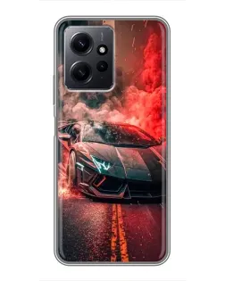 Чохол для Xiaomi Redmi Note 12 з картинкою «Lamborghini червоний дим»