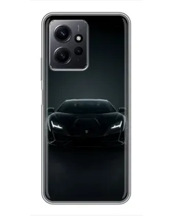 Чохол для Xiaomi Redmi Note 12 з картинкою «Чорний Lamborghini Aventador»
