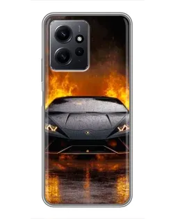 Чохол для Xiaomi Redmi Note 12 з картинкою «Lamborghini у вогні»