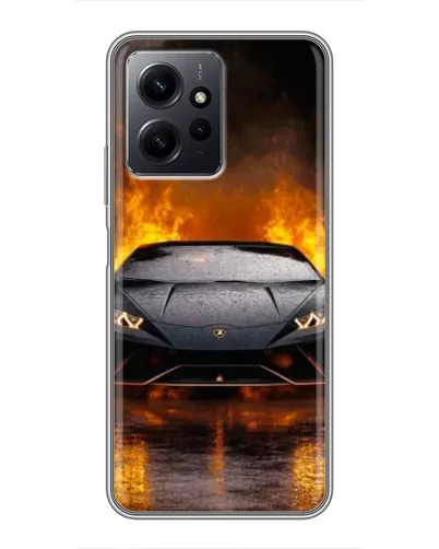 Чохол для Xiaomi Redmi Note 12 з картинкою «Lamborghini у вогні»