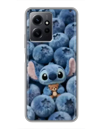 Чехол для Xiaomi Redmi Note 12 с картинкой «Стич и голубика»