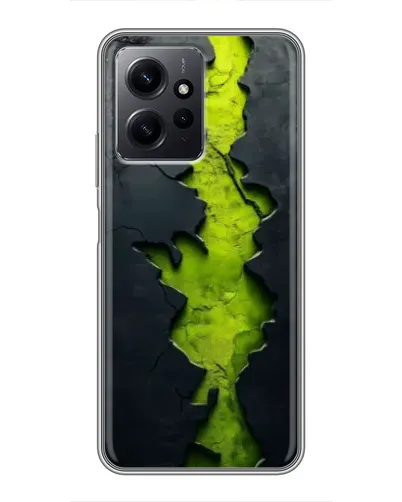 Чехол для Xiaomi Redmi Note 12 с картинкой «Салатовый разлом скалы»