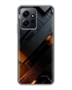 Чехол для Xiaomi Redmi Note 12 с картинкой «Черные геометрические блоки»