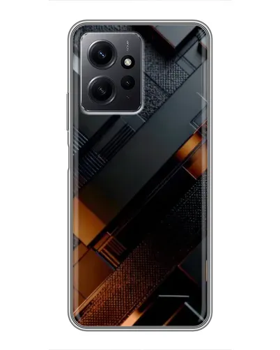 Чехол для Xiaomi Redmi Note 12 с картинкой «Черные геометрические блоки»