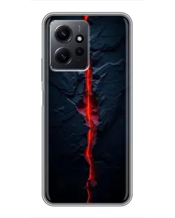 Чехол для Xiaomi Redmi Note 12 с картинкой «Kрасная лавовая трещина»