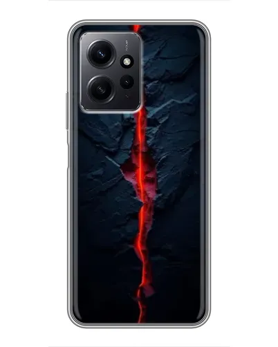 Чехол для Xiaomi Redmi Note 12 с картинкой «Kрасная лавовая трещина»