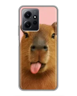 Чохол для Xiaomi Redmi Note 12 з картинкою «Капібара з язиком»
